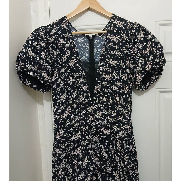 Elisabetta franchi abito Donna womens medium floral mini black cream blossoms - Picture 3 of 10